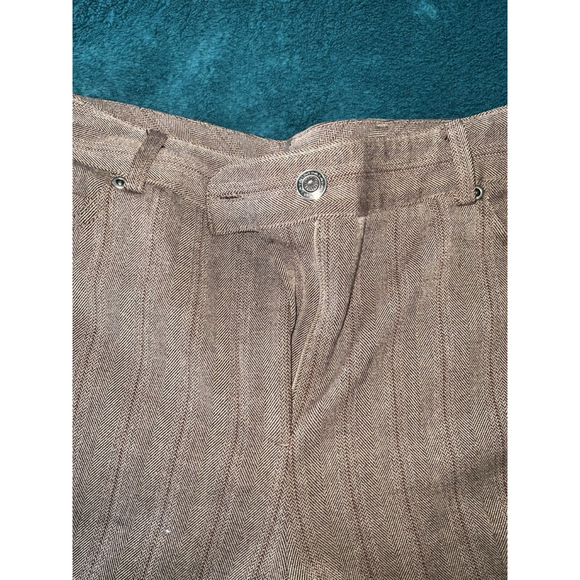 Rafaella Women's Size 10 Brown Striped Pants Work Trousers - Picture 6 of 11